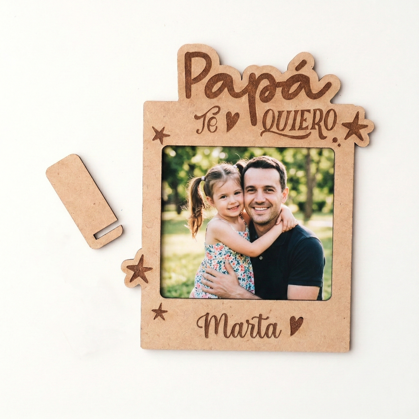 Pack Regalo Personalizado Papá: Marco de Fotos "Papá Te Quiero" + Llavero
