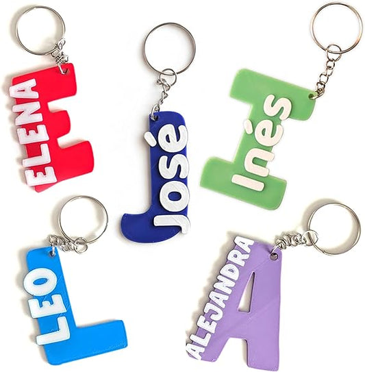 Llaveros Personalizados con Inicial y Nombre