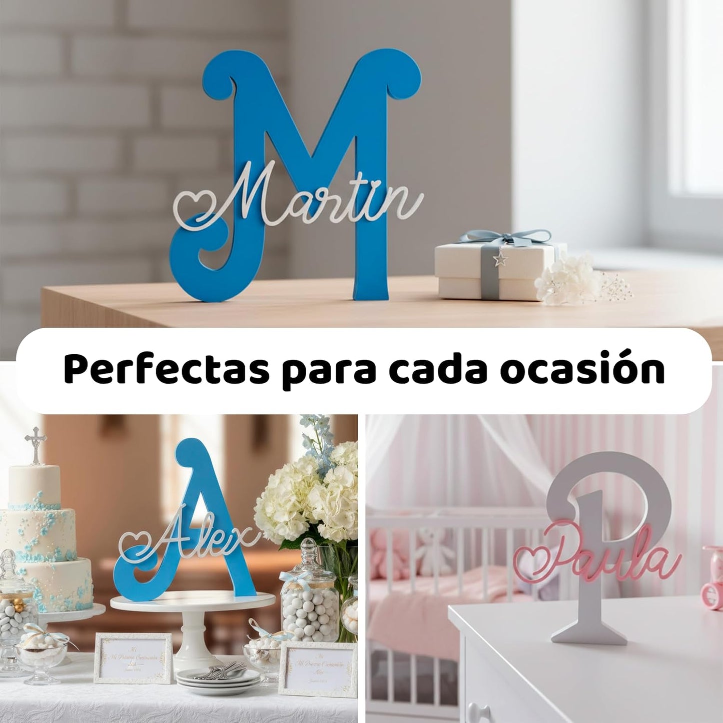Letra decorativa personalizada con nombre – Regalo infantil único
