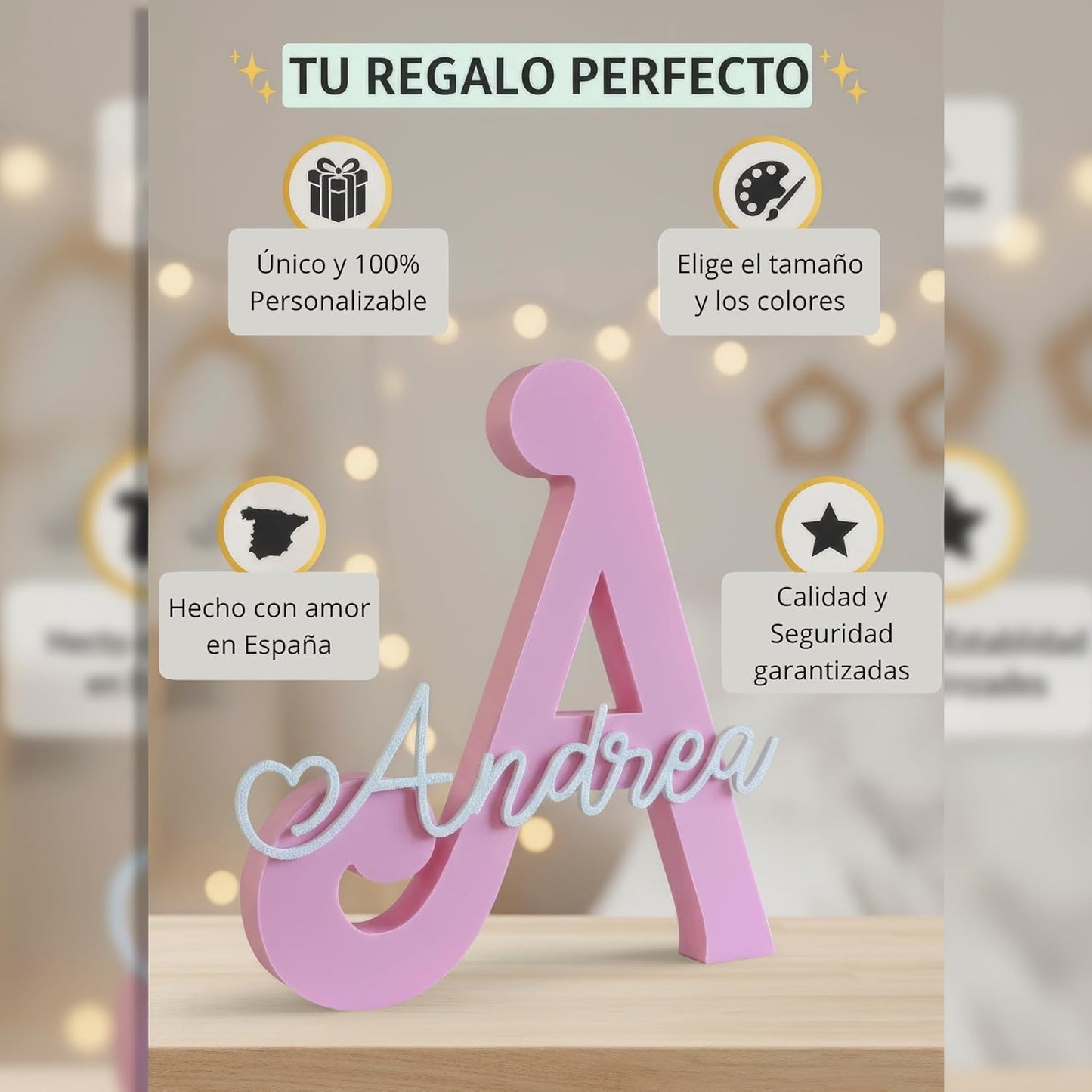 Letra decorativa personalizada con nombre – Regalo infantil único