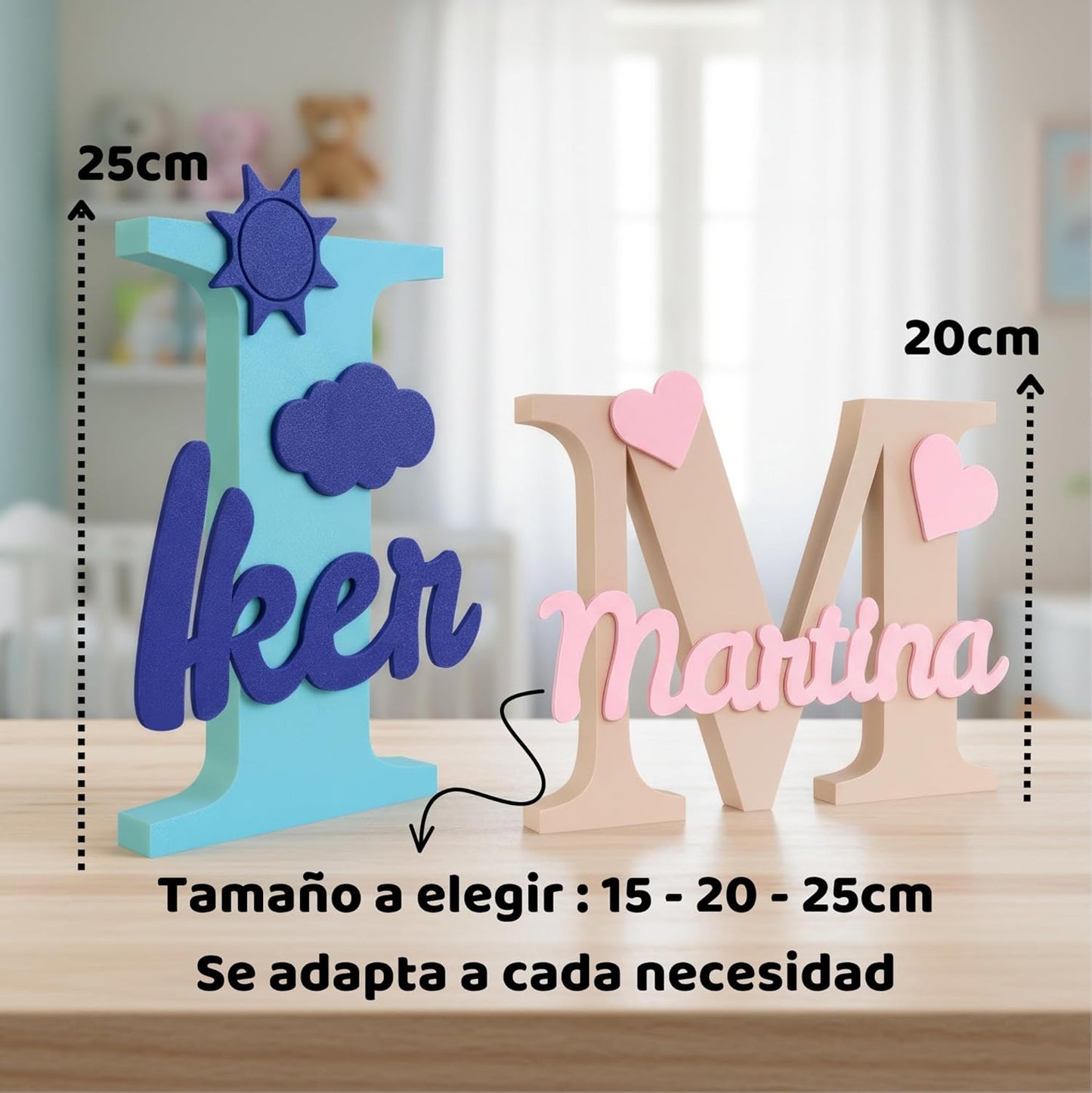 Letra Decorativa Personalizada con Siluetas