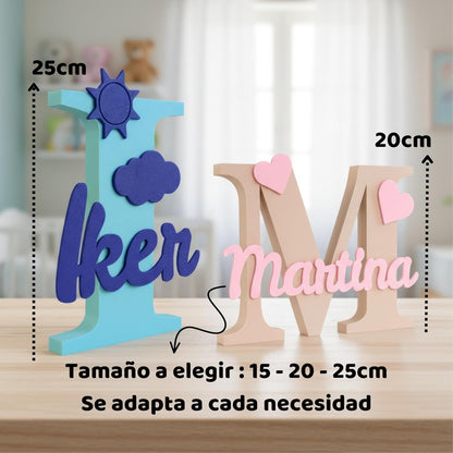 Letra Decorativa Personalizada con Siluetas