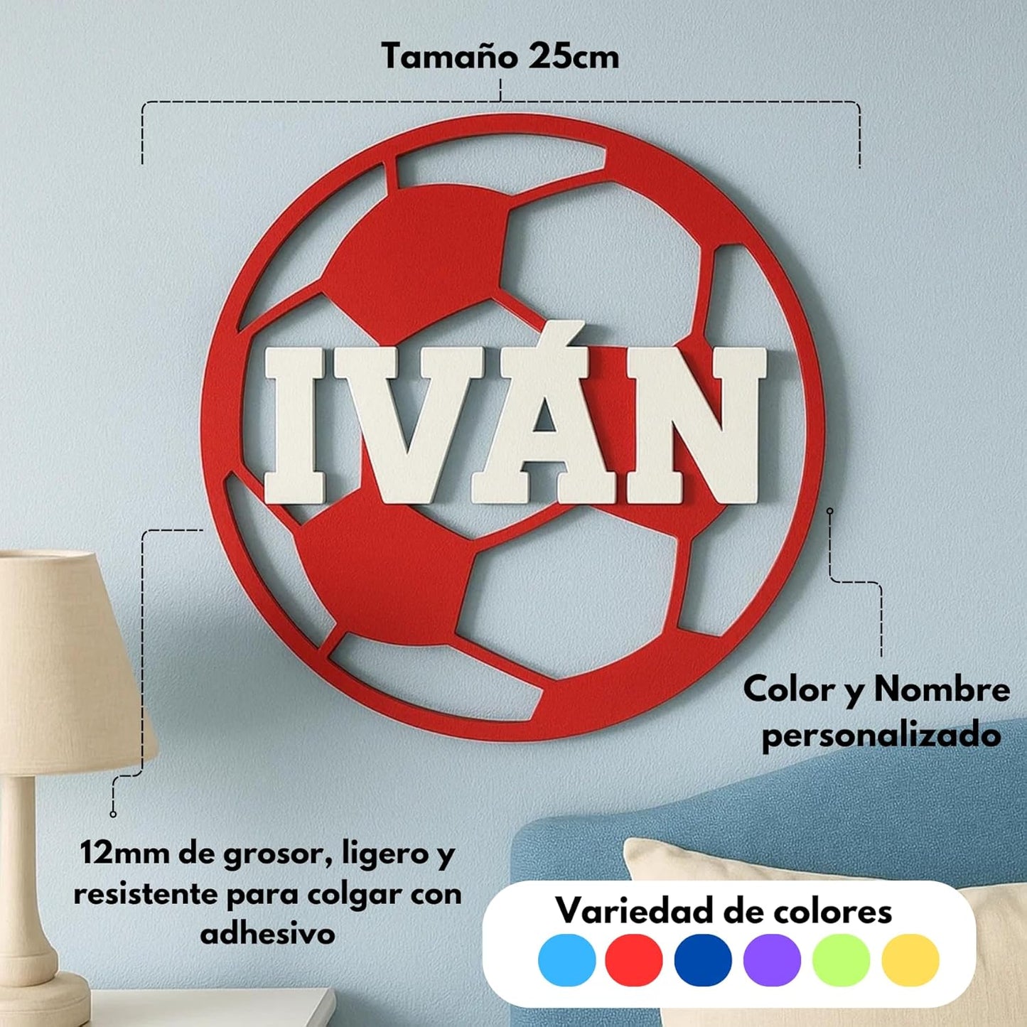 Pelota de Fútbol decorativa con nombre