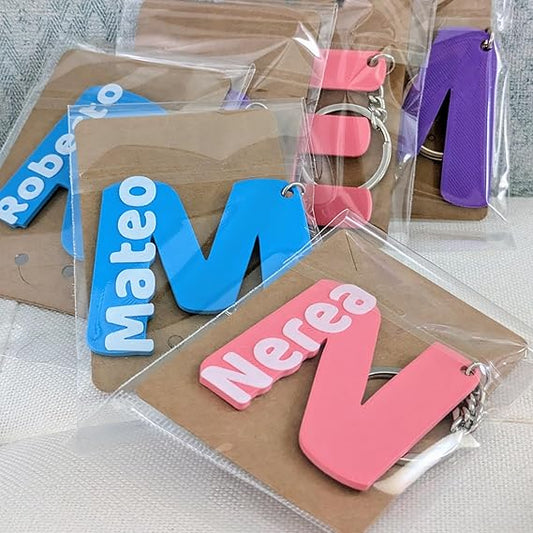 Llaveros Personalizados con Inicial y Nombre