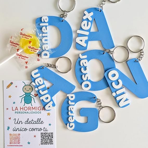 Llaveros Personalizados con Inicial y Nombre