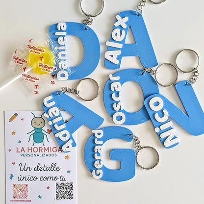 Llaveros Personalizados con Inicial y Nombre