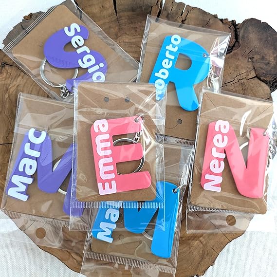 Llaveros Personalizados con Inicial y Nombre