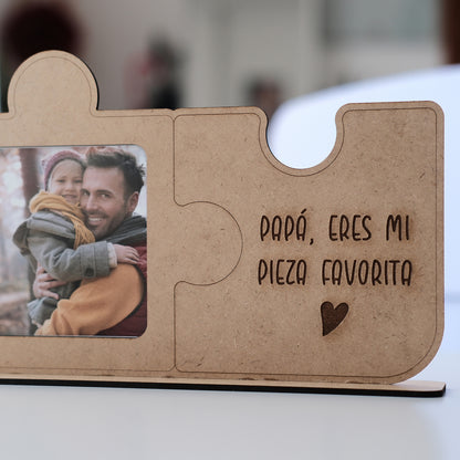 Marco de Fotos Puzle de Madera "Papá, eres mi pieza favorita" | Regalo Original