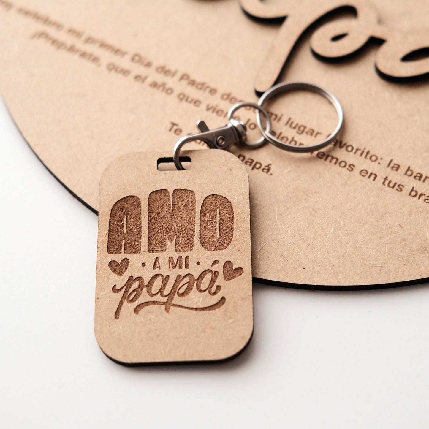 Pack Futuro Papá: Placa de Madera Personalizada para Ecografía y Llavero de Regalo